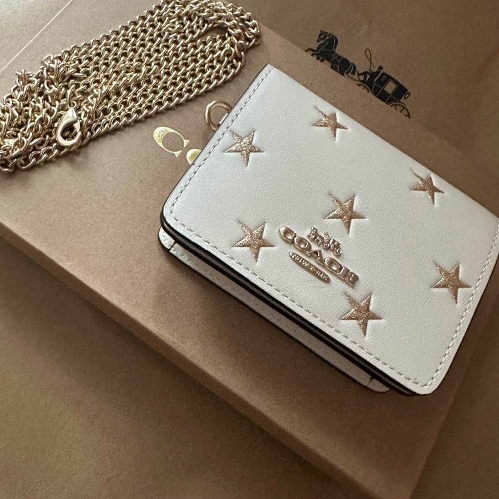 NWT Coach!! Mini Wallet On A Chain With Star Print✨✨ - Picture 5 of 7